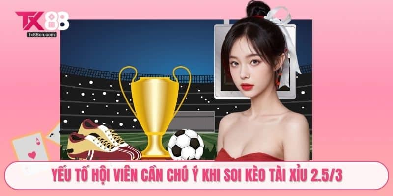 Yếu tố hội viên cần chú ý khi soi kèo tài xỉu 2.5/3